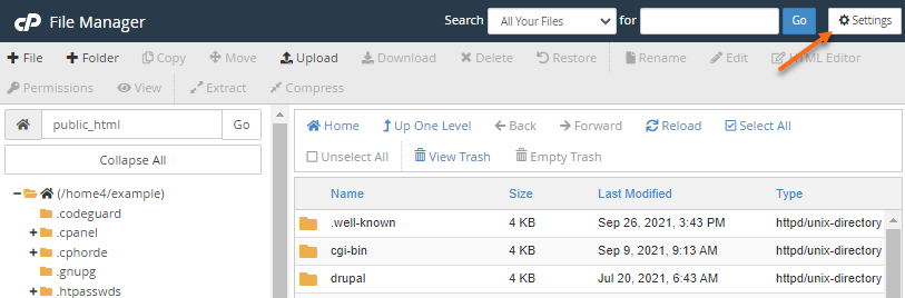 cpanel file manager